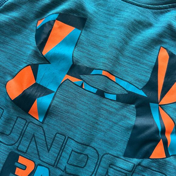 Under Armour Teal and Orange Athletic Short Sleeve Tee - Picture 4 of 5